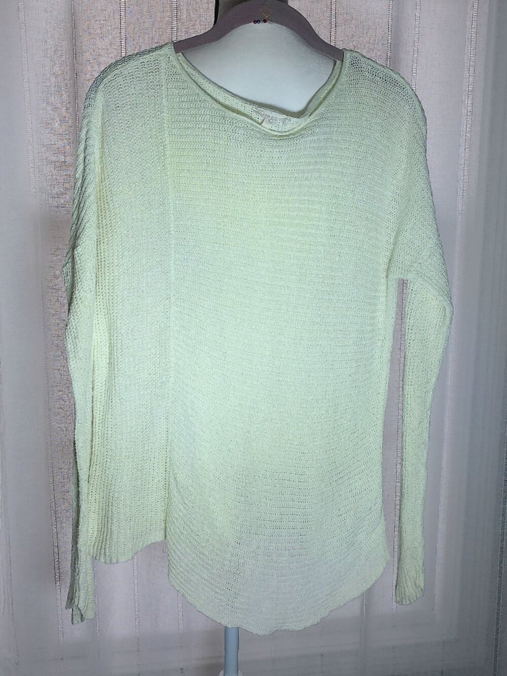 EILEEN FISHER Sweater Assymetrical Hem Linen/Cotton Cream S